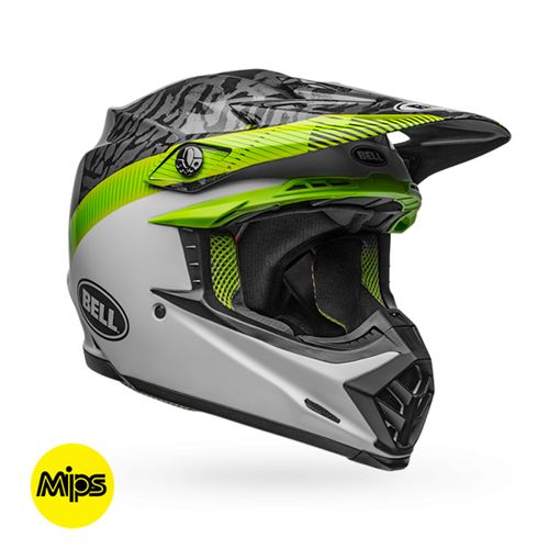 Casco Moto Mx Bell Moto-9 Mips Negro/Blanco/Verde