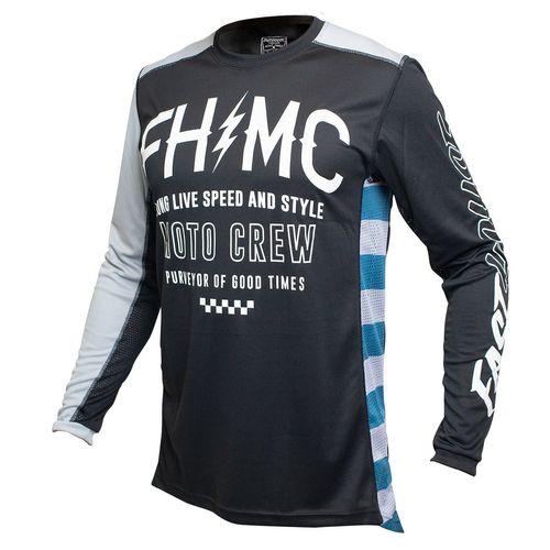 Jersey Moto Mx Fasthouse Grindhouse Negro/Plateado