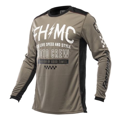 Jersey Moto Mx Fasthouse Grindhouse Verde/Gris