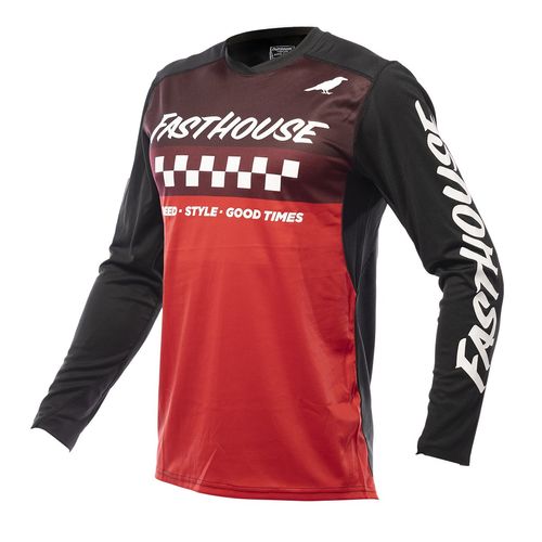 Jersey Moto Mx Fasthouse Elrod Negro/Rojo